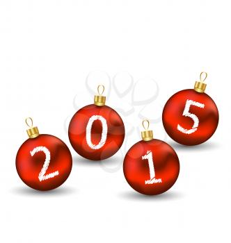 Illustration happy new year in glass ball on white background - vector