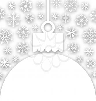Illustration paper Christmas ball with snowflakes textured - vector