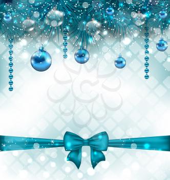 Illustration light background with Christmas traditional elements - vector