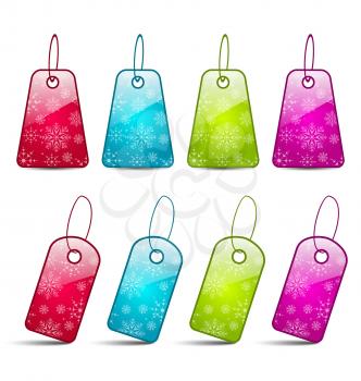 Illustration set multicolored tags isolated on white background - vector