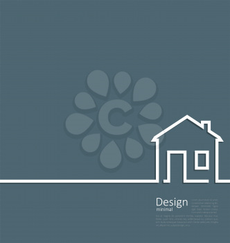 Web template house logo in minimal flat style cleaness line - vector