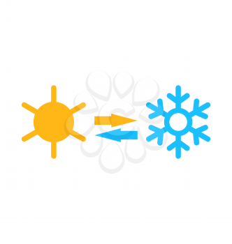Illustration logo of symbol climate balance, isolated on white background - vector