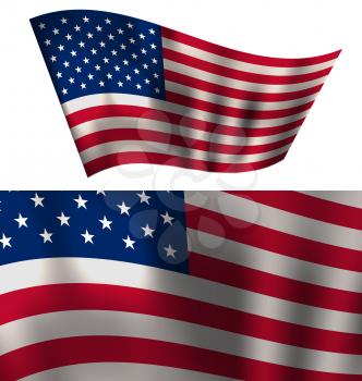 Flags USA Waving Wind Red White Blue Stars and Stripes for Independence Day 4th of July President Day Washington Day US Labor Day Patriotic Symbolic Decoration for Holiday or Celebration Backgrounds C