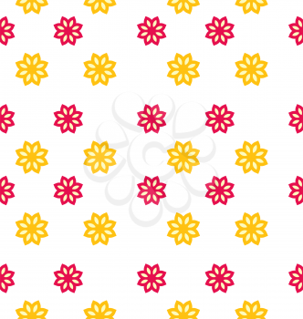 Illustration Seamless Texture with Flowers, Elegance Kid Pattern - Vector