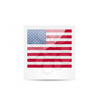 Illustration photo frame in US national colors for Independence Day, isolated on white background - vector