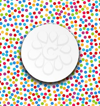 Illustration Circle Frame on Confetti Fun Colorful Background - Vector