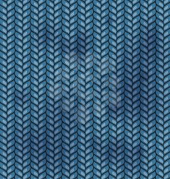 Blue Fabric Wools Texture with Dirty Spots - vector