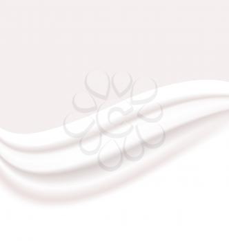 Illustration Milky or Creamy Wavy Background, Copy Space for Your Text - Vector