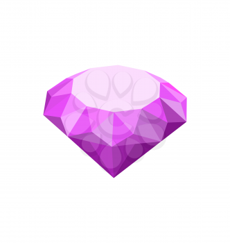Illustration Purple Diamond Isolated on White Background - Vector