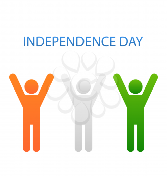 Illustration Human Icons for Indian Independence Day - Vector