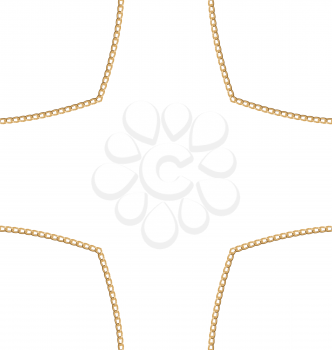 Illustration Golden Chain of Abstract Shape, Copy Space for Your Text - Vector