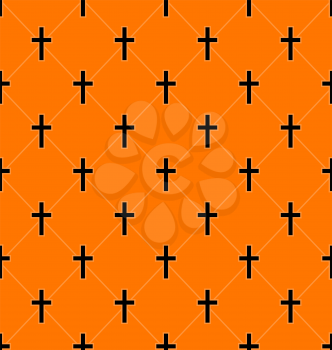 Illustration Abstract Seamless Texture with Crosses of Graves - Vector