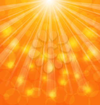 Illustration Abstract Background with Sun Light Rays - Vector