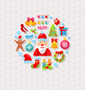 Illustration New Year Traditional Colorful Elements - Vector
