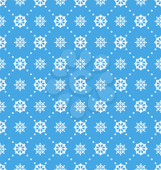 Illustration Seamless Wallpaper with Beautiful Snowflakes, Winter Background - Vector