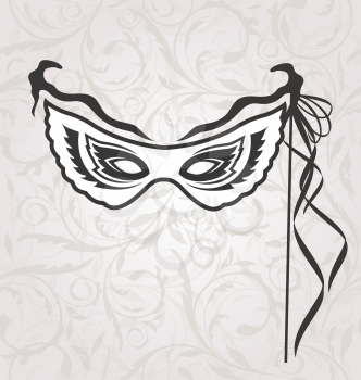 Illustration Venice Carnival or Theater Mask with Ribbons - Vector