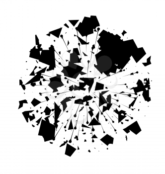 Illustration Abstract Black Explosion on White Background - Vector