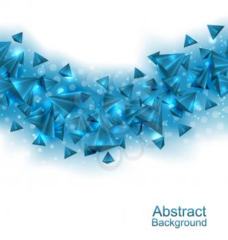Illustration Abstract Background with Pyramids with Light Effects - Vector