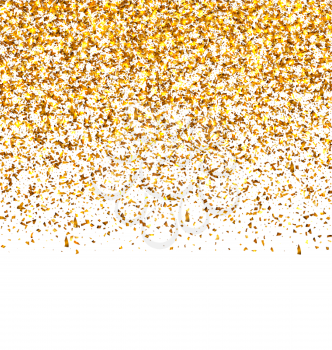 Illustration Golden Explosion of Confetti. Golden Grainy Texture on White Background - Vector