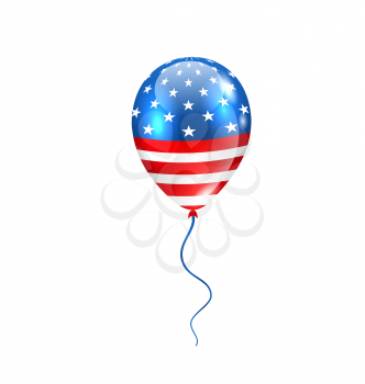 Illustration Flying Balloon in American Flag Colors for Design for Natioan Holidays - Vector