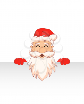 Santa Claus Cartoon Character with Clean Sheet. Christmas Man - Illustration Vector