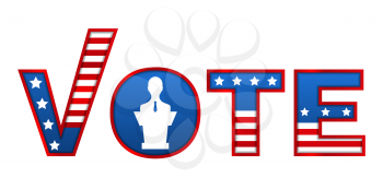 Patriotic 2020 Voting Poster. Vote Template - Illustration Vector