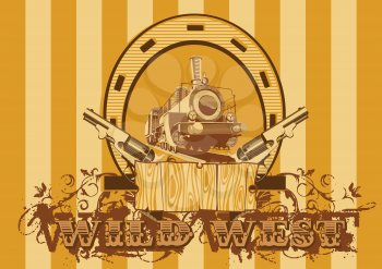 Royalty Free Clipart Image of a Wild West Theme