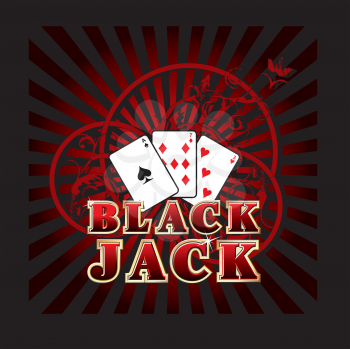 Royalty Free Clipart Image of a Black Jack Background