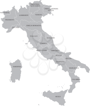 Royalty Free Clipart Image of a Map of Italy