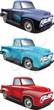 Royalty Free Clipart Image of a Set of Pickups