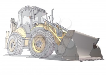 Royalty Free Clipart Image of a Front End Loader