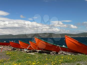 Royalty Free Photo of Red Boats