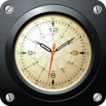 Royalty Free Clipart Image of a Vintage Military Airplane Clock
