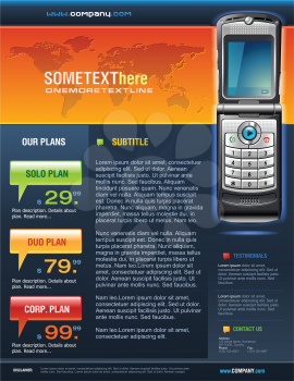 Royalty Free Clipart Image of a Cellphone Telecom Communication Provider Flyer
