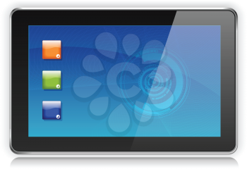 Royalty Free Clipart Image of a Personal Touch Pad Portable Computer