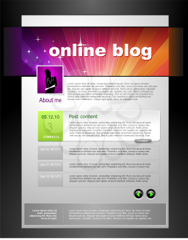Royalty Free Clipart Image of a Blog Web Page Template