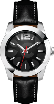 Royalty Free Clipart Image of a Man's Wrist Watch 
