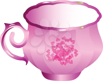 Royalty Free Clipart Image of a Rose Porcelain Tea Cup