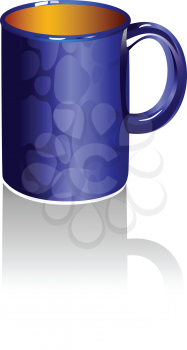 Royalty Free Clipart Image of  a Blue Coffee Cup