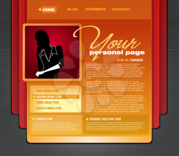 Royalty Free Clipart Image of a Personal Blog Web Page Template