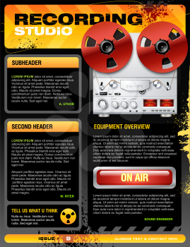 Royalty Free Clipart Image of a Recording Studio Template