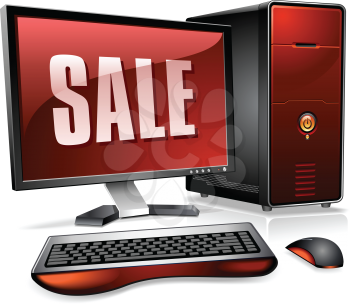 Royalty Free Clipart Image of a Personal Computer