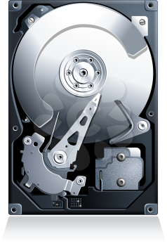 Hard disk drive HDD realistic detailed vector
