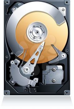 Hard disk drive HDD realistic detailed vector
