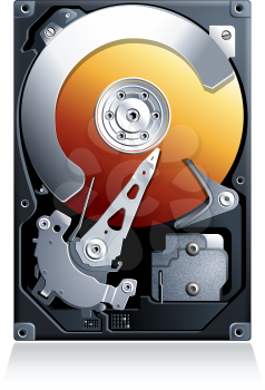 Hard disk drive HDD realistic detailed vector