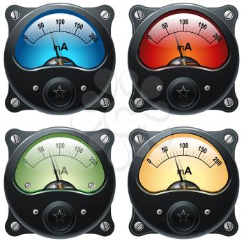 Royalty Free Photo of Electronic VU Signal Meters