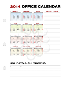 Royalty Free Clipart Image of an Office Calendar