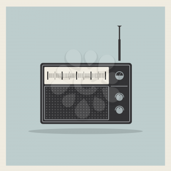Royalty Free Clipart Image of a Retro Radio Background