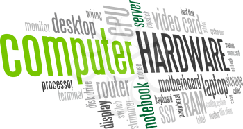 Computer Hardware Word Cloud Bubble Tag Tree Vector