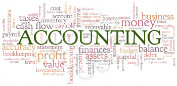 Accounting Word Cloud Word Bubble tags vector